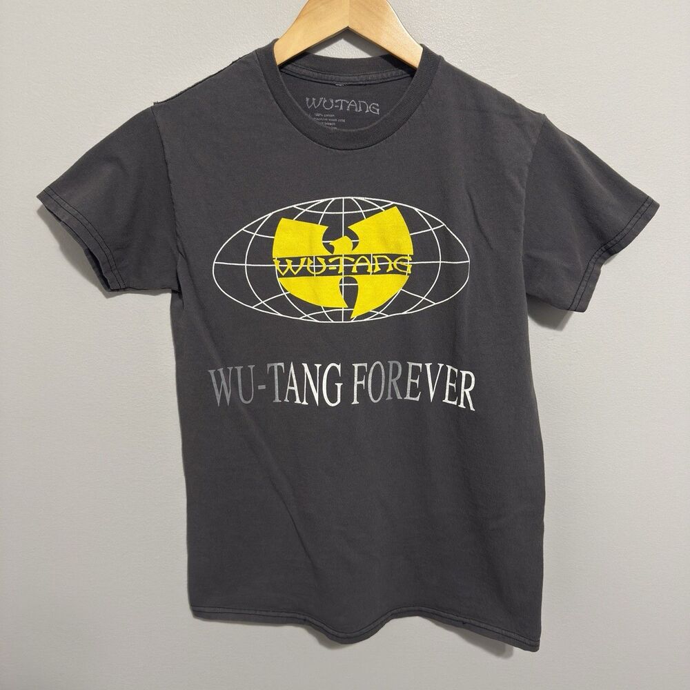 Wu Tang Clan Shirt Size S Gray 2 Sided Wu Tang Forever Track List